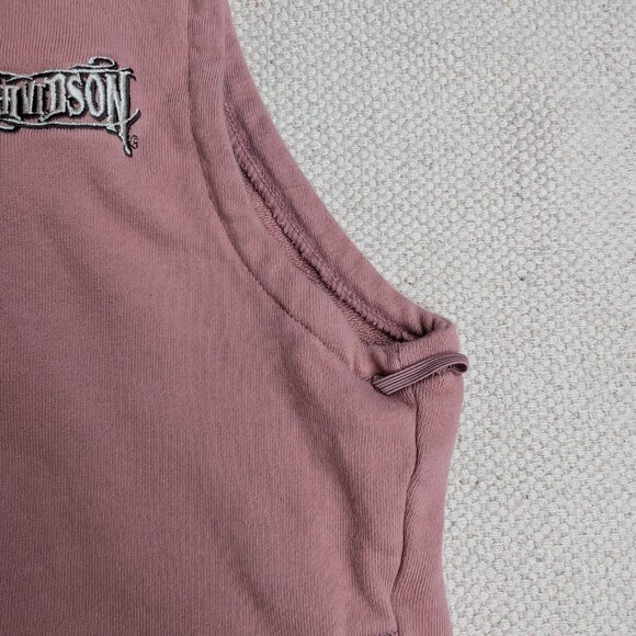 Harley-Davidson Women's Small Sleeveless Hoodie Jacket Liner Rose Pink - Picture 4 of 10
